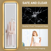 Full Length Black Mirror 150 x 40cm with Adjustable LED Lights by HOMCOM