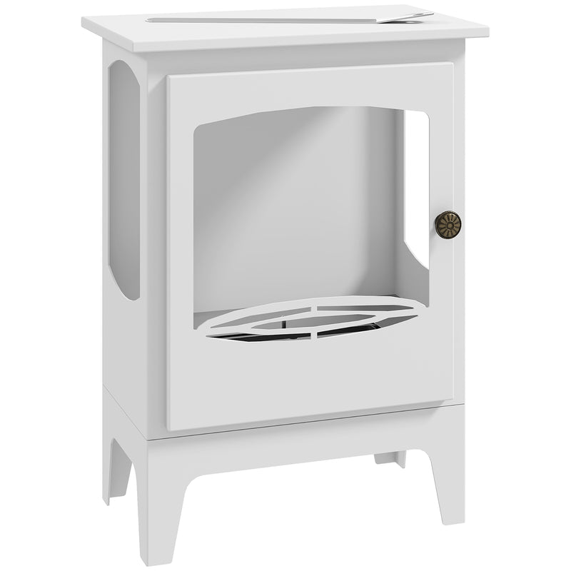 Freestanding Bioethanol Fireplace with 1.2L Tank and 3 Hour Burn Time for Indoors White