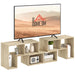 Grey Oak Wood Grain TV Stand for TVs up to 75 Inches with Storage Shelves by HOMCOM
