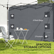 Grey 195 x 295cm Replacement Gazebo Sidewall UV-Resistant Weather Protection by Outsunny