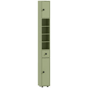 Green Slim Tall Bathroom Storage Cabinet with Drawer Shelves and Cupboards for Small Spaces