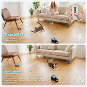 Automatic Cat Toy With Adjustable Track For Indoor Play And Furniture Protection Black Pawhut