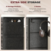 Chest of 8 Fabric Drawers with Wood Top for Bedroom Storage and Organisation Black