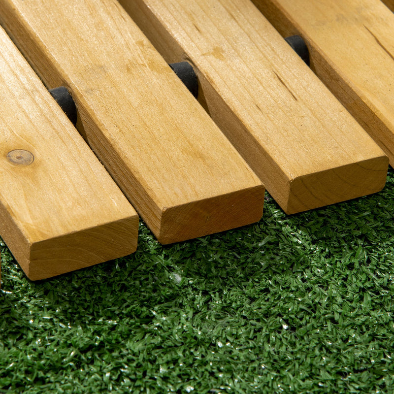 Wooden Roll Out Garden Pathway for Clean Walkways on Grass or Gravel Yellow AOSOM