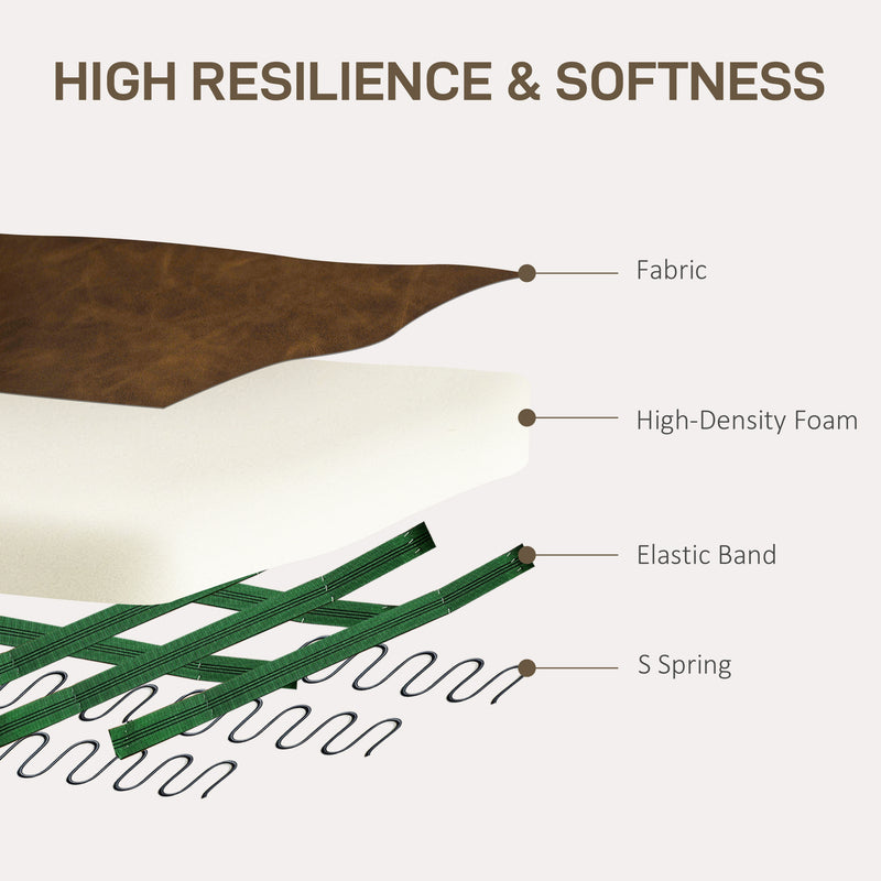 Upholstered Accent Chair with Rolled Arms and Wooden Legs for Lounge or Bedroom, Brown