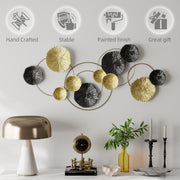 Modern Metal Wall Art With Decorative Multi Disc Design For Living Room Feature Wall Silver AOSOM