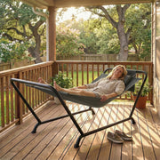 Garden Hammock with Stand and Headrest for Relaxing Outdoors Dark Grey Outsunny
