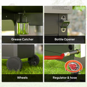 Black 7.5kW Three Burner Gas BBQ Grill With See Through Lid by Outsunny