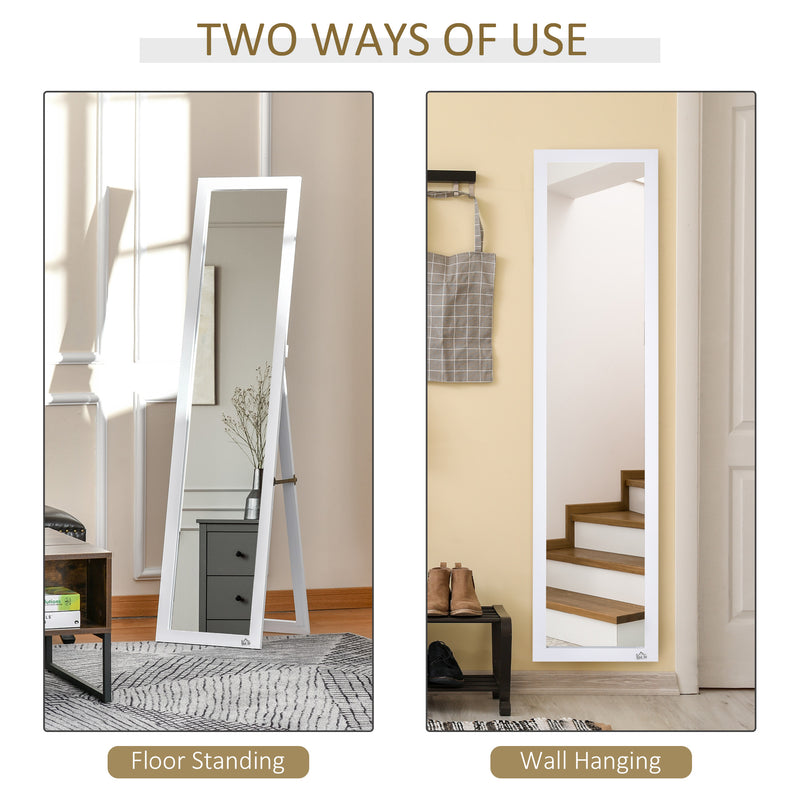 Full Length Dressing Mirror for Bedroom or Hallway with Freestanding Design, White