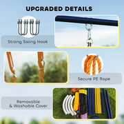 Kids Garden Swing Set with Nest and Belt Swings for Safe Outdoor Play Multicolour AOSOM