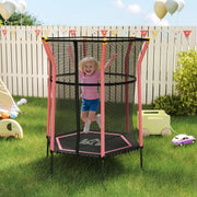 Kids Mini Trampoline with Safety Enclosure Ideal for Ages 3 to 10 for Indoor Use Red AOSOM