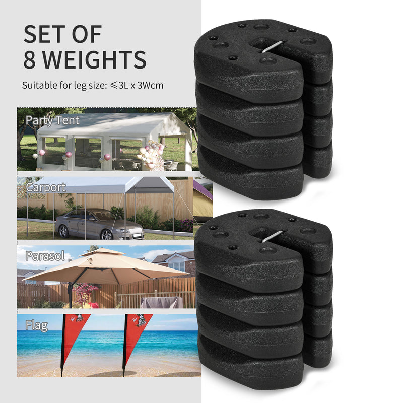 Set of 16 Gazebo Weights 48KG with Reinforce Pins and Carry Belt for Gazebos Tents Shelters by Outsunny