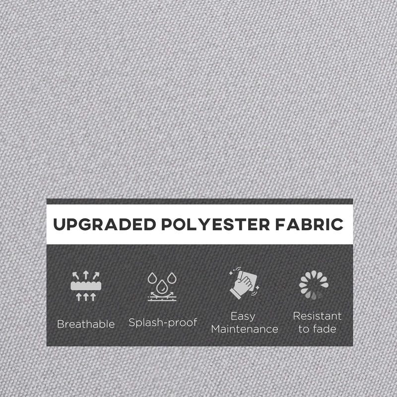 Light Grey Padded Seat and Back Cushion Set for Garden Chairs or Outdoor Benches