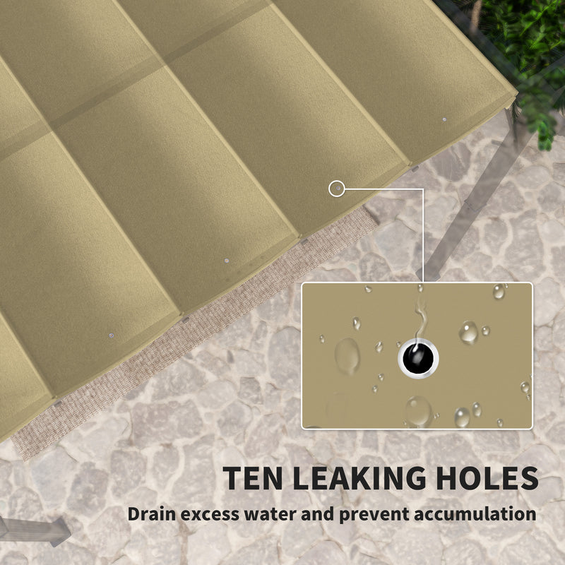 Retractable Pergola Shade Cover Replacement Canopy for 4 x 3m Pergola Tan by Outsunny