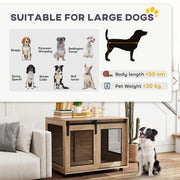 Dog Crate Furniture with Sliding Door for Medium Dogs Walnut Brown 80cm by PawHut