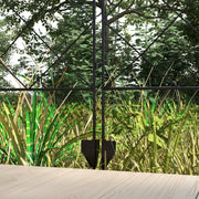 Black Decorative Steel Picket Fence Panels Set of 4 For Garden Borders and Pathways