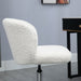 White Teddy Fleece Swivel Office Chair with Adjustable Height and Wheels for Home Office