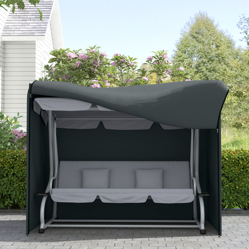 Grey Three Seater Swing Chair Protective Cover 220 x 125cm by Outsunny