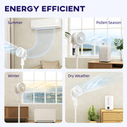 White Pedestal Air Circulation Fan with Oscillating Function and Adjustable Height by HOMCOM