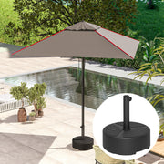 Round Garden Parasol Base Heavy Duty Umbrella Stand Holds Up to 20kg Black by Outsunny