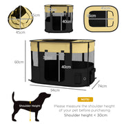 Foldable Portable Dog Playpen with Storage Bag and Ground Stakes for Travel Use Yellow