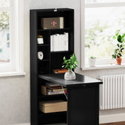 Black Three Part Work Desk with Storage and Chalkboard by HOMCOM