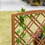 Wooden Raised Garden Planter With Trellis For Climbing Plants And Herbs Brown Outsunny