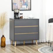 3 Drawer Chest of Drawers with Spacious Storage for Bedroom or Lounge 80cm Dark Grey