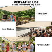 Sun Shade Sail for Garden or Patio with UV Protection Easy Setup 3 x 3.6m Beige AOSOM
