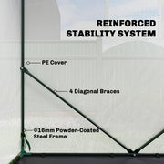 Walk In Greenhouse for Tall Plants and Seedlings with Ventilated Mesh Windows Green Outsunny