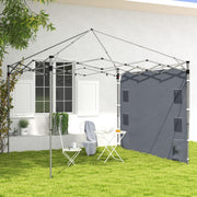 Grey 195 x 295cm Replacement Gazebo Sidewall UV-Resistant Weather Protection by Outsunny