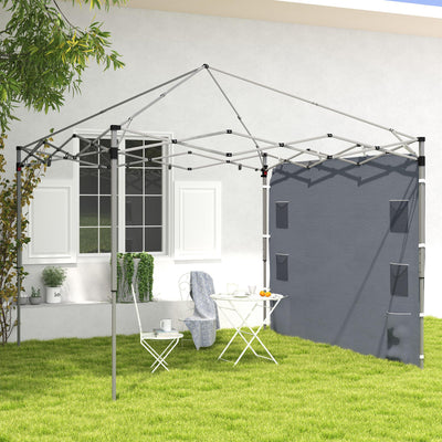Grey 195 x 295cm Replacement Gazebo Sidewall UV-Resistant Weather Protection by Outsunny