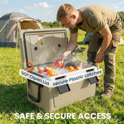 Cooler Box for Camping and Picnics Keeps Food and Drinks Cold for 72 Hours Khaki Black Outsunny
