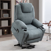Electric Lift Recliner Armchair With Heat and Massage Function for Elderly, Grey