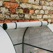 Mini Two Room Greenhouse 94 x 185 cm White Weather Resistant by Outsunny