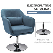 Swivel Accent Chair with Adjustable Height and Lumbar Support for Home Office Blue
