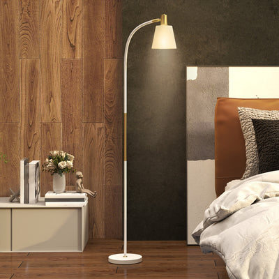 White Adjustable Floor Lamp for Living Room with Spotlight and Rocker Switch