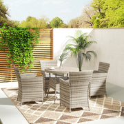 Grey 5 Piece Rattan Garden Furniture Set With Two Tier Coffee Table by Outsunny