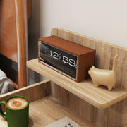 White Wood Effect Bedside Table with Multi Storage Shelves by HOMCOM