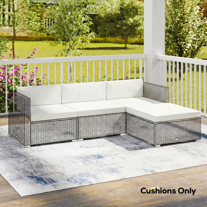 Garden Cushion Set for Comfortable Outdoor Seating with Easy Care Cream Outsunny