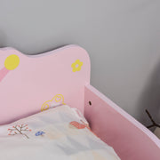 Pink Toddler Princess Bed with Safety Rails and Slats for Girls Aged 3 to 6 Years
