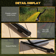 Black Steel Hammock Stand With Side Tray For Rope And Brazilian Style Hammocks