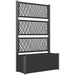 Charcoal Grey Garden Planter Box with Trellis for Climbing Plants and Vegetables by Outsunny