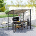 Khaki BBQ Grill Gazebo Tent 2.2 x 1.5 m with Metal Frame and Hooks for Outdoor Shade by Outsunny