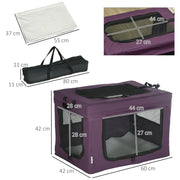 60cm Soft Pet Carrier With Cushion For Small Dogs Ideal For Travel, Purple