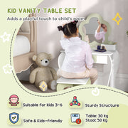 5 Piece Kids Table and Chair Set with Flower Design for Toddlers Aged 3 to 5 Pink AOSOM