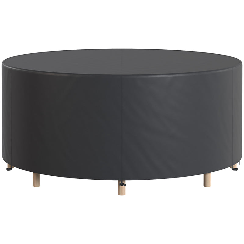 Round Garden Furniture Cover for Patio Table and Chairs Waterproof Black