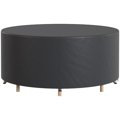 Round Garden Furniture Cover for Patio Table and Chairs Waterproof Black Outsunny