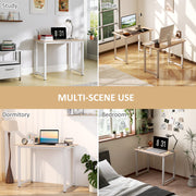 White Computer Desk 100cm Home Office Writing Table with Metal Frame by HOMCOM