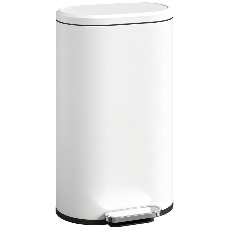 Cream 30L Curved Kitchen Bin with Soft Close Lid Ideal for Modern Homes